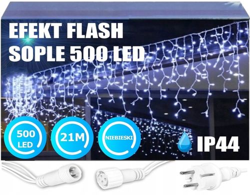SOPLE FLASH 500 LED ZEWNĘTRZNE CHOINKOWE lampki NIEBIESKIE z Flashem na Arena.pl