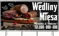 BANER REKLAMOWY oczkowany 200x100cm projekt w cenie MIĘSA WĘDLINY