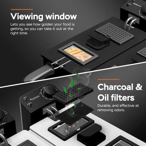 TRADYCYJNA FRYTOWNICA FRYTKOWNICA OLEJOWA PODWÓJNA 3600W 2x3L na Arena.pl