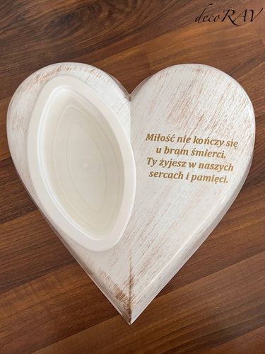 SERCE na Grób z Napisem RÓŻNE KOLORY Podstawa na Stroik Wzór na Arena.pl