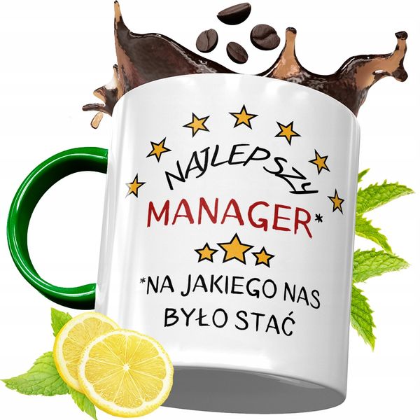 Kubek Zielony Dla Managera Na Urodziny Prezent Z Nadrukiem Ze Zdjęciem zdjęcie 1