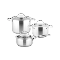 Garnki ze stali nierdzewnej 3 garnki solidne zestaw Teesa COOK EXPERT