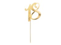 Topper na tort urodzinowy 18, złoty