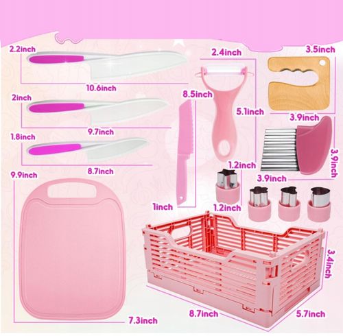 ZESTAW BEZPIECZNYCH NOŻY AKCESORIÓW KUCHENNYCH DLA DZIECI 13EL Prezenty na Arena.pl