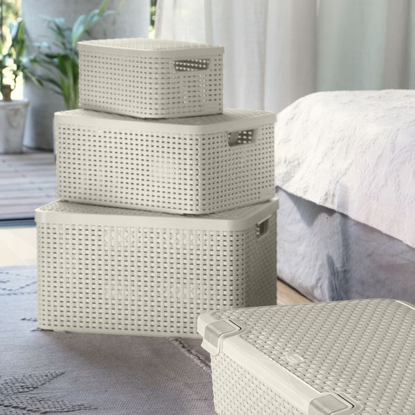 Curver Koszyk Pojemnik Do Przechowywania Kremowy zdjęcie 8