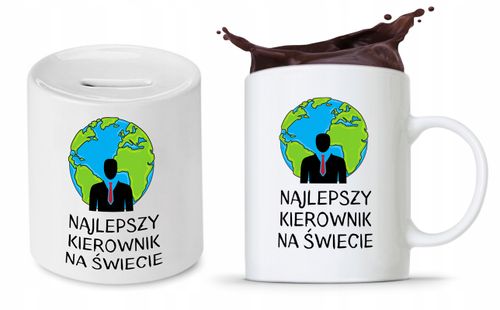Dla Kierownika Zestaw Kubek + Skarbonka Prezent Z Nadrukiem Ze Zdjęciem na Arena.pl