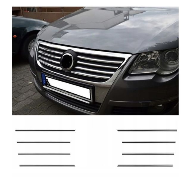 VW PASSAT B6 - Listwy CHROM GRILL GÓRNE Tuning zdjęcie 1