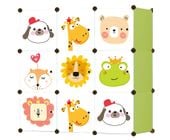 Modułowa szafka dziecięca 9x W01 zielona z bajkowymi nadrukami