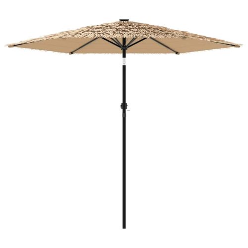 Parasol ogrodowy z LED, stalowy słupek, brązowy, 223x223x213 cm na Arena.pl