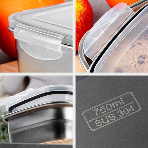 Pojemnik na Żywność Obiad Kuchenny Stalowy z Uszczelką Lunchbox 700 ml na Arena.pl