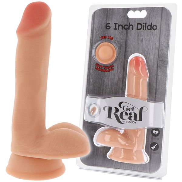 Cieliste dildo na przyssawce. Penis 16 cm zdjęcie 1