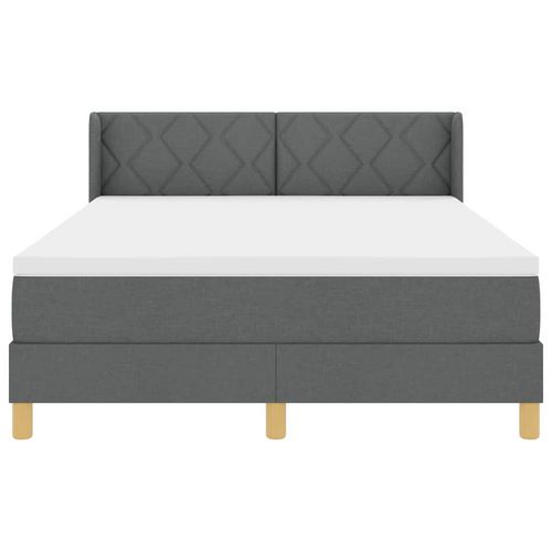 Łóżko sprężynowe z materacem ciemno szary 140 x 190 cm tkanina na Arena.pl