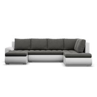 Duży narożnik U, prawostronny, BOSCO, ekoskóra, 300cm, biały| TYLETEGOTU