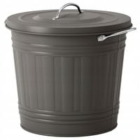 Wiadro kubeł pojemnik na popiół do kominka szary metalowy