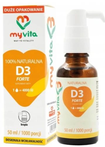 MyVita Witamina D3 forte 4000j.m KROPLE 50 ML na Arena.pl