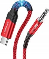 JSAUX Kabel USB C do słuchawek gniazda audio 3,5 mm 1m czerwony