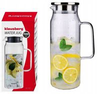 Dzbanek Szklany 1,5 L Pojemnik na WODĘ LEMONIADĘ herbatę MROŻONĄ sok Napoje