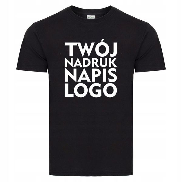 T-shirt Koszulka podkoszulek z własnym nadrukiem napisem logo grafiką tekst zdjęcie 1