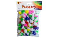pompony dwukolorowe mix kolorów 60 szt shan sp26