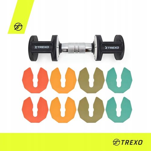 Zestaw hantli regulowanych TREXO ŻELIWNE 2 x 5 kg multicolor na Arena.pl