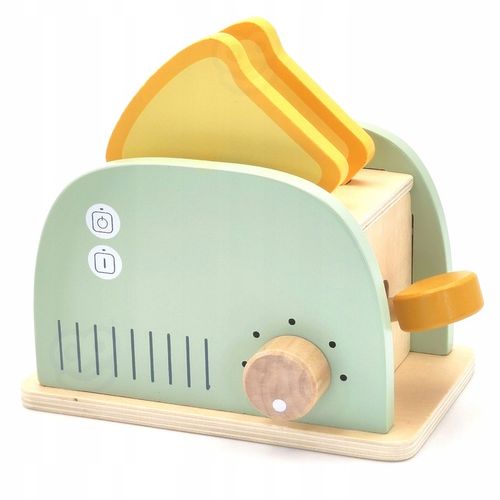 TOSTER DREWNIANY PASTELOWY ZESTAW ŚNIADANIOWY TOOKY TOY na Arena.pl