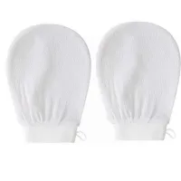Białe rękawice peelingujące do kąpieli Home Fashion, 2 szt.