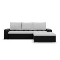 KANAPA NAROŻNIK AURORA SZARY CZARNY Rozkładana z Funkcją Spania