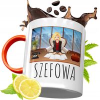 Kubek Pomarańczowy Dla Szefa Prezent Z Nadrukiem Ze Zdjęciem