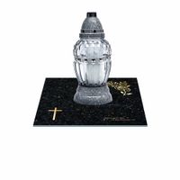SZKLANA PODSTAWKA POD ZNICZE 25x25cm 496e + napis