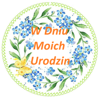 Opłatek na tort Urodziny 18 30 40 50 60 Kwiaty Ramka Boho Okazjonalny Tekst