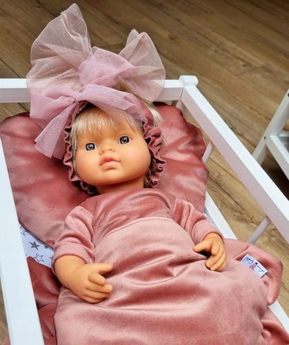 2w1 Łóżeczko – Kołyska XXL duże dla lalek z 3 elementową pościelą PL na Arena.pl