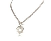 posrebrzany naszyjnik z sercem (c24/lat/38ag)