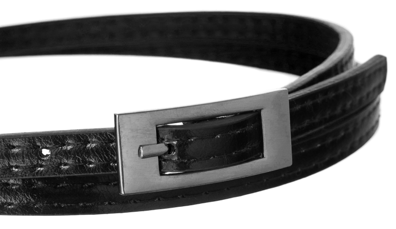 Damski pasek skórzany wąski cavaldi czarny zdjęcie 2