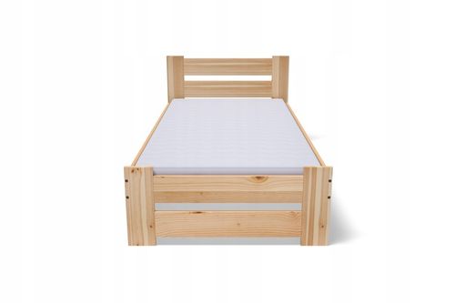 ŁÓŻKO DREWNIANE sosnowe 90x200 + STELAŻ + Materac na Arena.pl