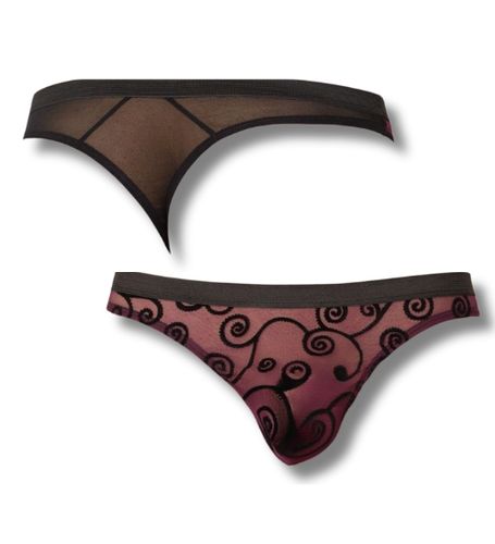 Softline czarno-śliwkowe stringi męskie M na Arena.pl