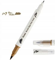 DWUSTRONNY PISAK PĘDZELKOWY DO KALIGRAFII RAW UMBER PENTEL