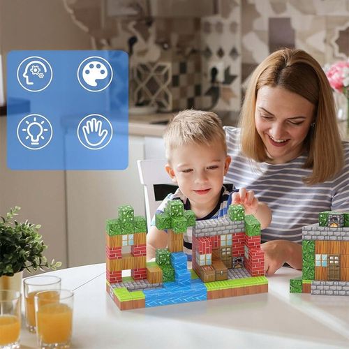 KLOCKI MAGNETYCZNE KLOCKI SZEŚCIANY 100 KLOCKÓW Z MAGNESAMI ŚWIETNY PREZENT na Arena.pl