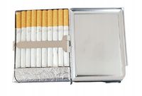 Brązowa Papierośnica Metalowa z Wbudowaną Zapalniczką Żarową 2w1 Gentelo