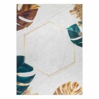 RUG/LU/ARLEN/LEAVES1/WHITE+GOLD/120x170
