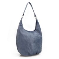 VERA PELLE torebka skórzana zamszowa worek na ramię V058 jeansowa