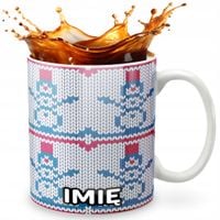 KUBEK 330ml Z GRAFIKĄ PREZENT NA ŚWIĘTA WZORY - BAŁWAN NORWESKIE + IMIĘ