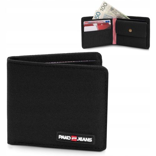 Portfel Męski Parciany STRONG Mały i Pojemny CZARNY Pako Jeans na Arena.pl