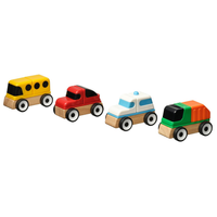 Zestaw autek 4 szt Samochód Autobus Śmieciarka Radiowóz IKEA LILLABO
