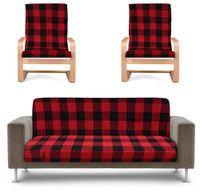 Narzuta Na Wersalkę I Fotele Czerwono Czarna 22570