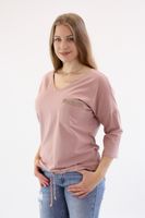 Bluzka z kieszonką ozdobioną cekinami Olena Brudny róż UNI