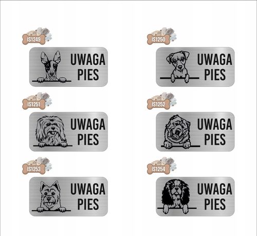 GRAWER Tabliczka nierdzewna 20x10 UWAGA PIES Lhasa apso na Arena.pl