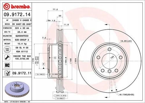 TARCZA HAM PRZOD 324X30 V BREMBO na Arena.pl