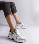 Biało-srebrne sneakersy sportowe Ena 39