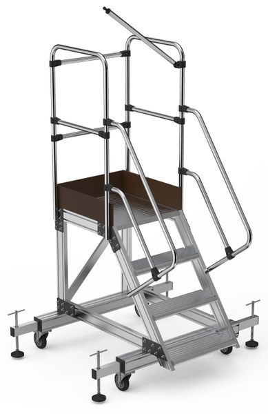 Drabina magazynowa podest jezdny HIGHER 87PRO 8703 3 stopnie + podest zdjęcie 2