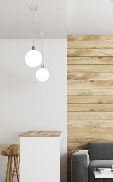 Oden lampa wisząca chromowy 1x40W G9 klosz biały 15cm zdjęcie 2